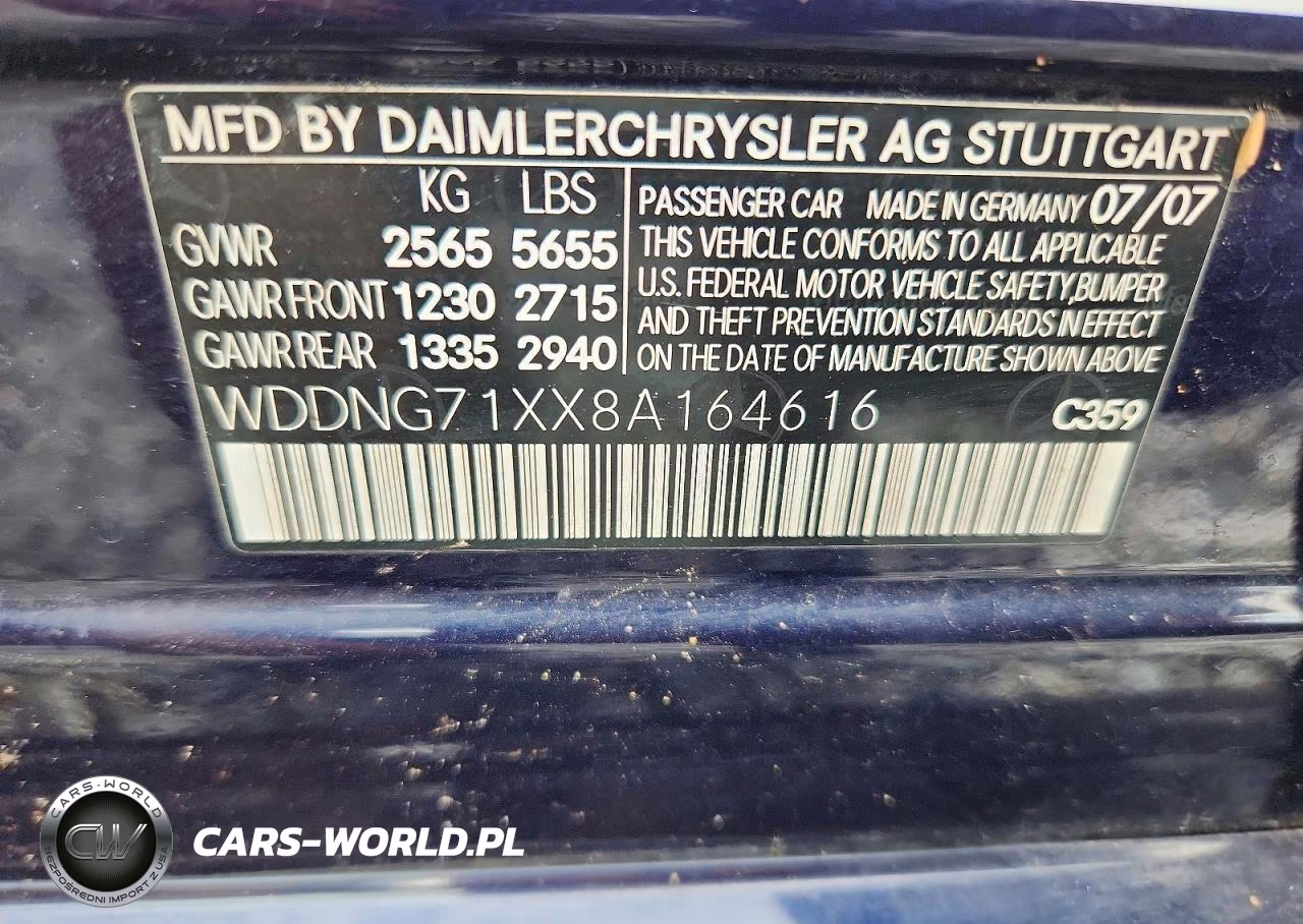2008 Mercedes-Benz S 550 VIN:WDDNG71XX8A164616 - 12