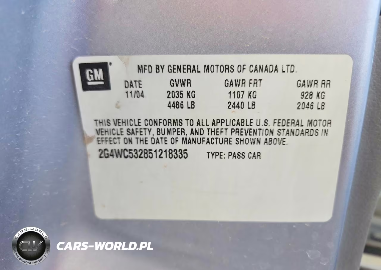 2005 Buick Lacrosse Cx VIN:2G4WC532851218335 - 12