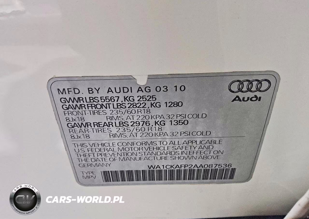 2010 Audi Q5 Premium VIN:WA1CKAFP2AA087536 - 13