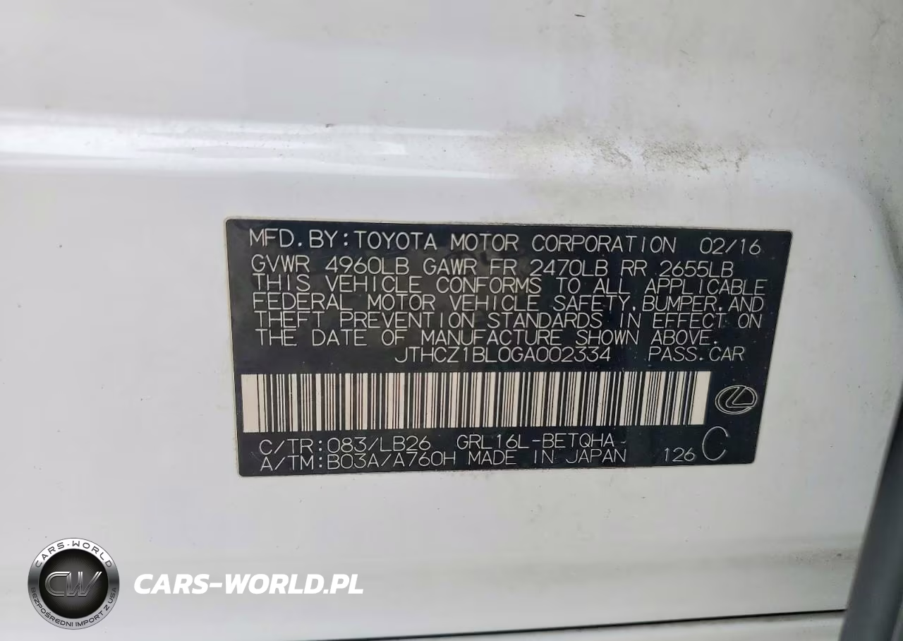 2016 Lexus Gs 350 VIN:JTHCZ1BL0GA002334 - 12