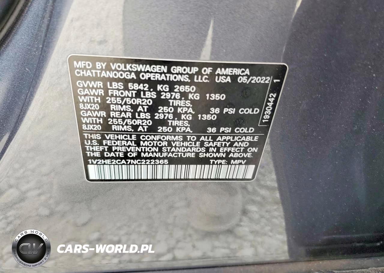 2022 Volkswagen Atlas Cross Sport Se VIN:1V2HE2CA7NC222365 - 13