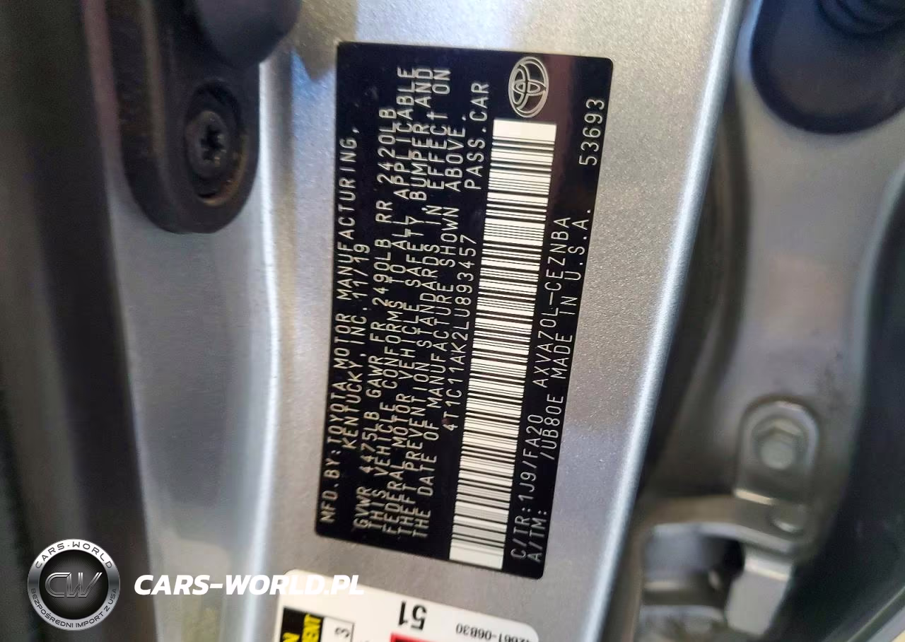 2020 Toyota Camry Le VIN:4T1C11AK2LU893457 - 13