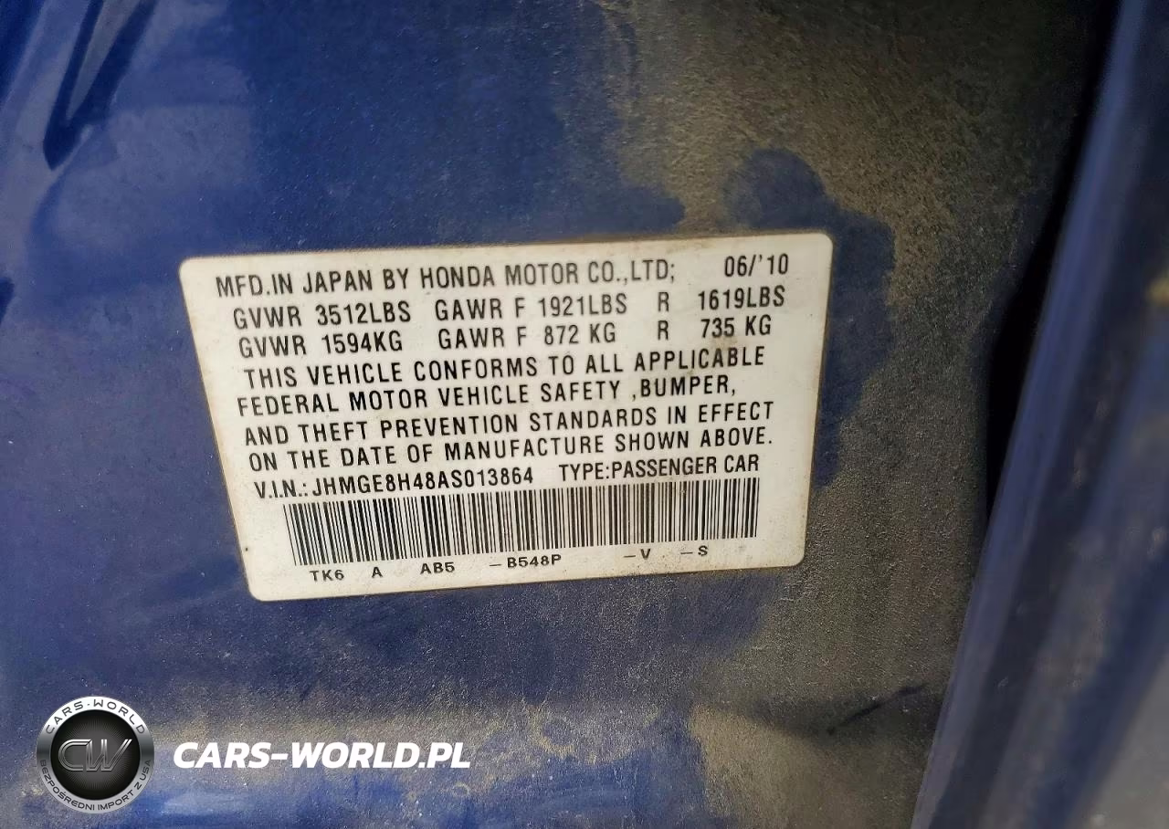 2010 Honda Fit Sport VIN:JHMGE8H48AS013864 - 13