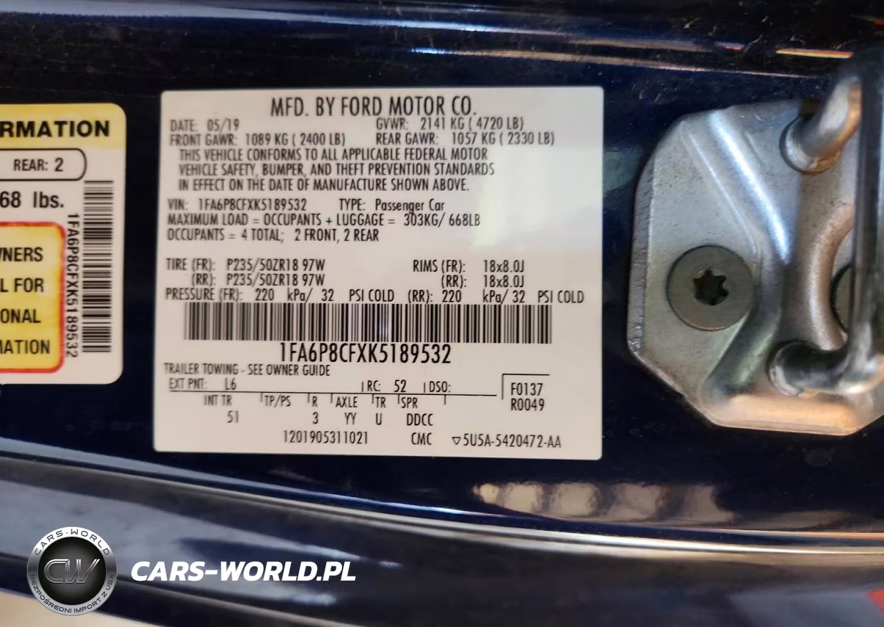 2019 Ford Mustang Gt VIN:1FA6P8CFXK5189532 - 12