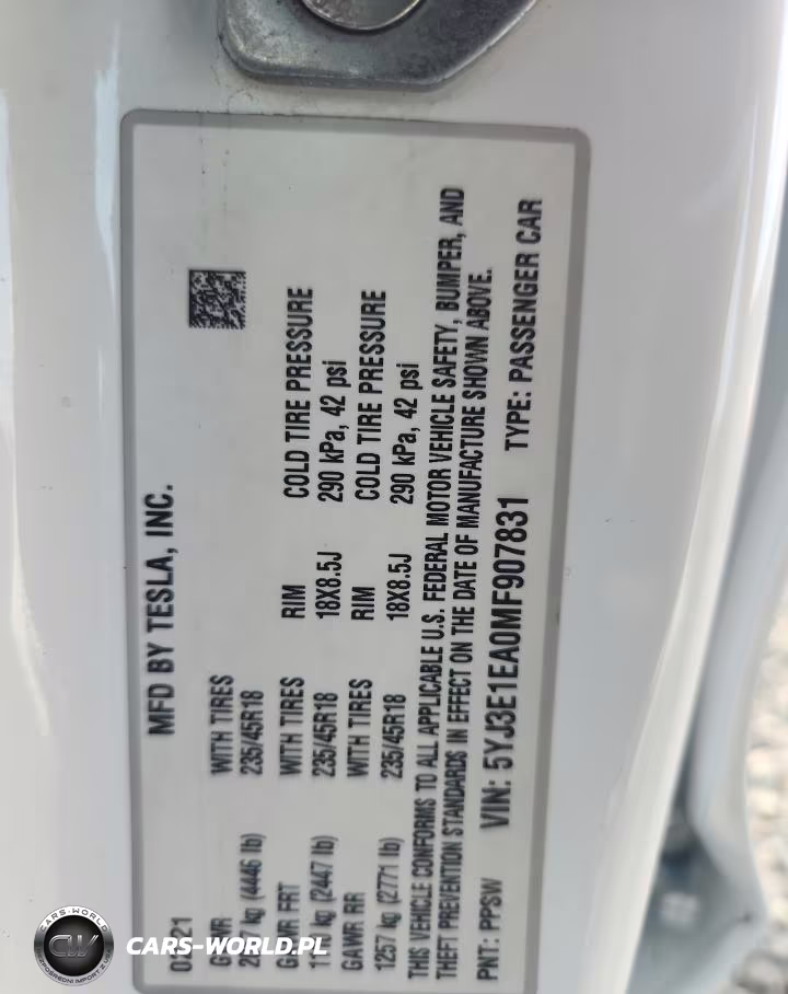 2021 Tesla Model 3 VIN:5YJ3E1EA0MF907831 - 12