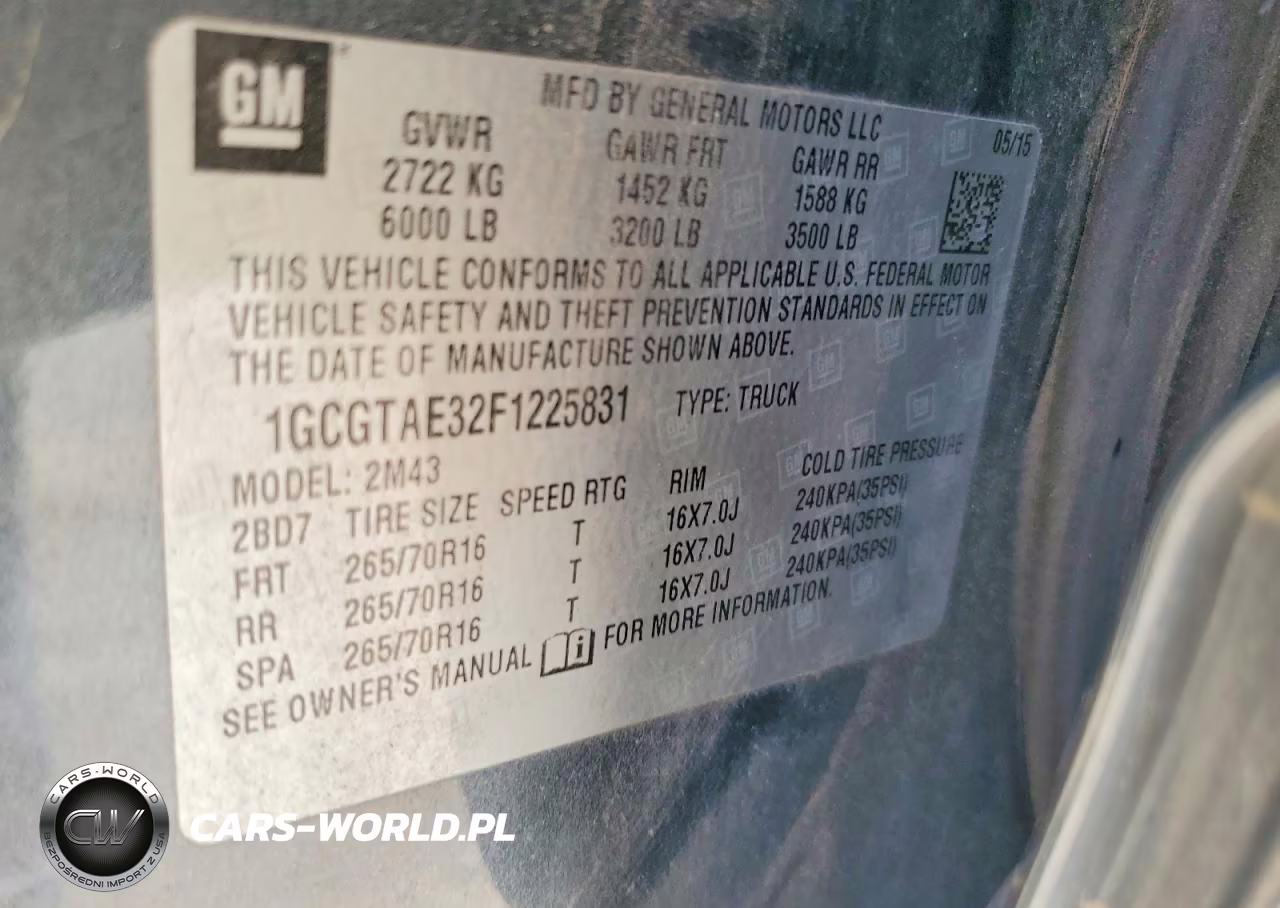 2015 Chevrolet Colorado VIN:1GCGTAE32F1225831 - 12