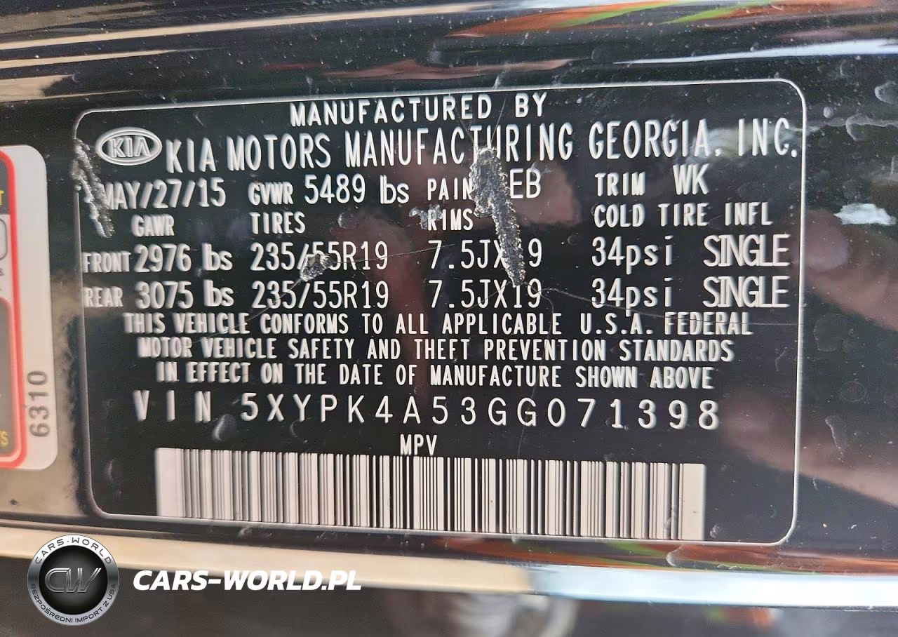2016 Kia Sorento Sx Limited V6 VIN:5XYPK4A53GG071398 - 13