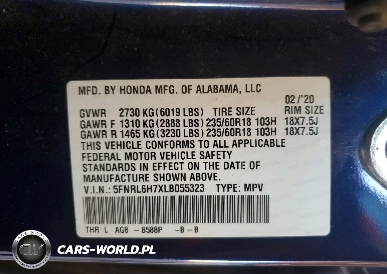 2020 Honda Odyssey Ex-L-Ex-L W-Navi Res VIN:5FNRL6H7XLB055323 - 13