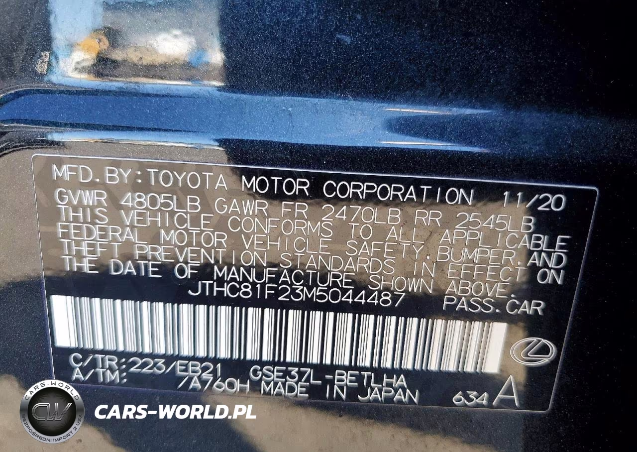 2021 Lexus Is 300 VIN:JTHC81F23M5044487 - 12