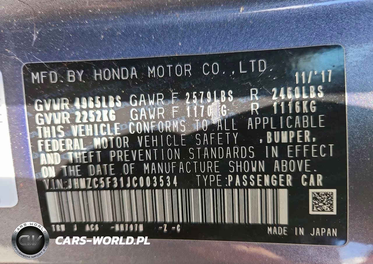 2018 Honda Clarity Touring VIN:JHMZC5F31JC003534 - 12