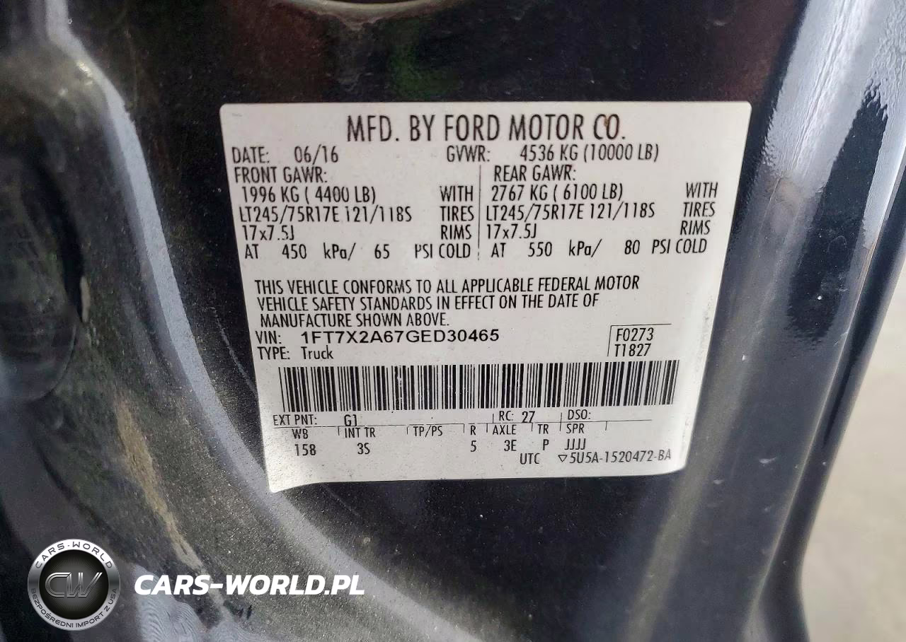 2016 Ford F250 Super Duty VIN:1FT7X2A67GED30465 - 13