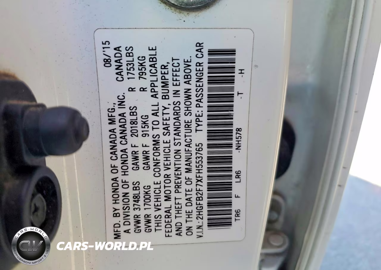 2015 Honda Civic Se VIN:2HGFB2F7XFH553765 - 12