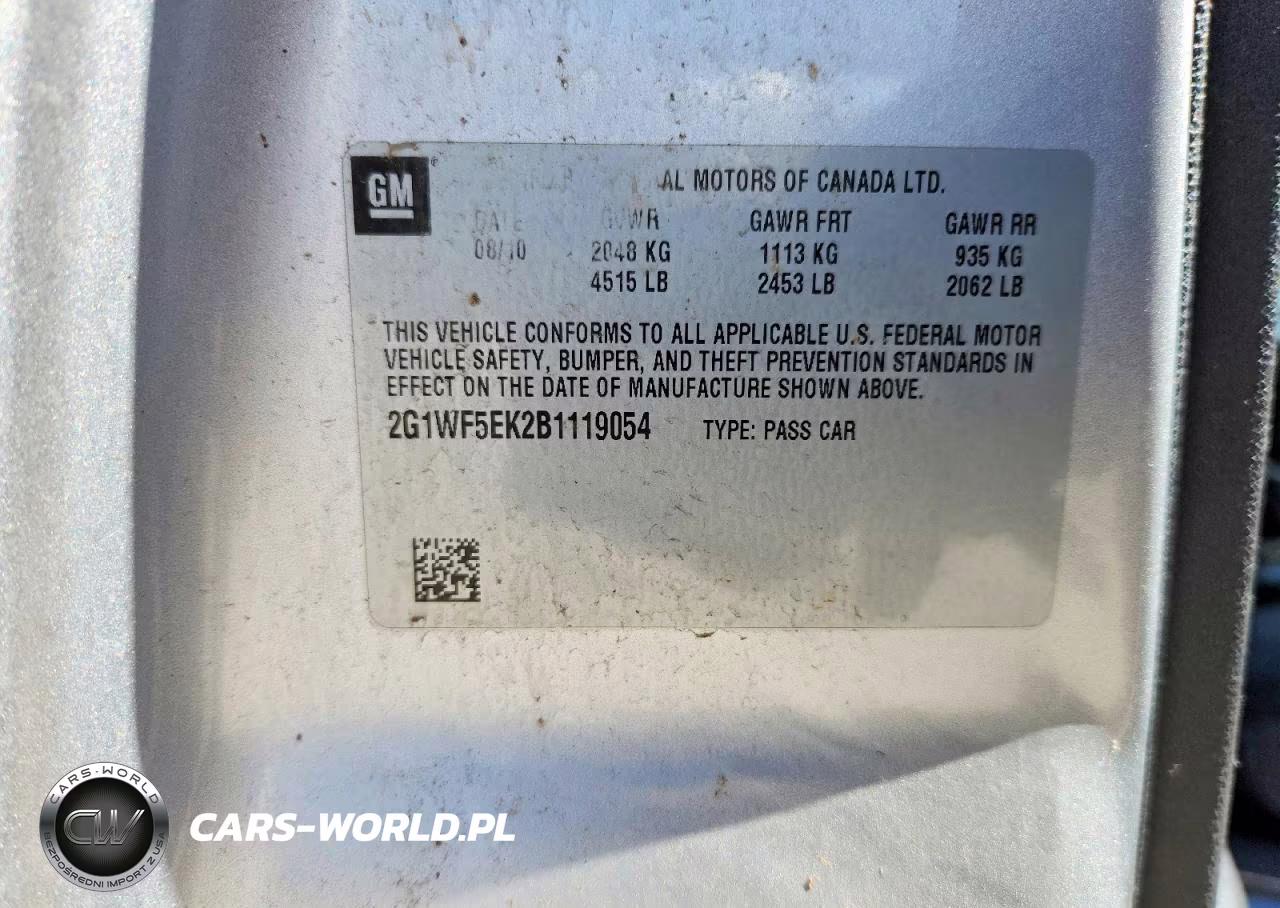 2011 Chevrolet Impala VIN:2G1WF5EK2B1119054 - 12