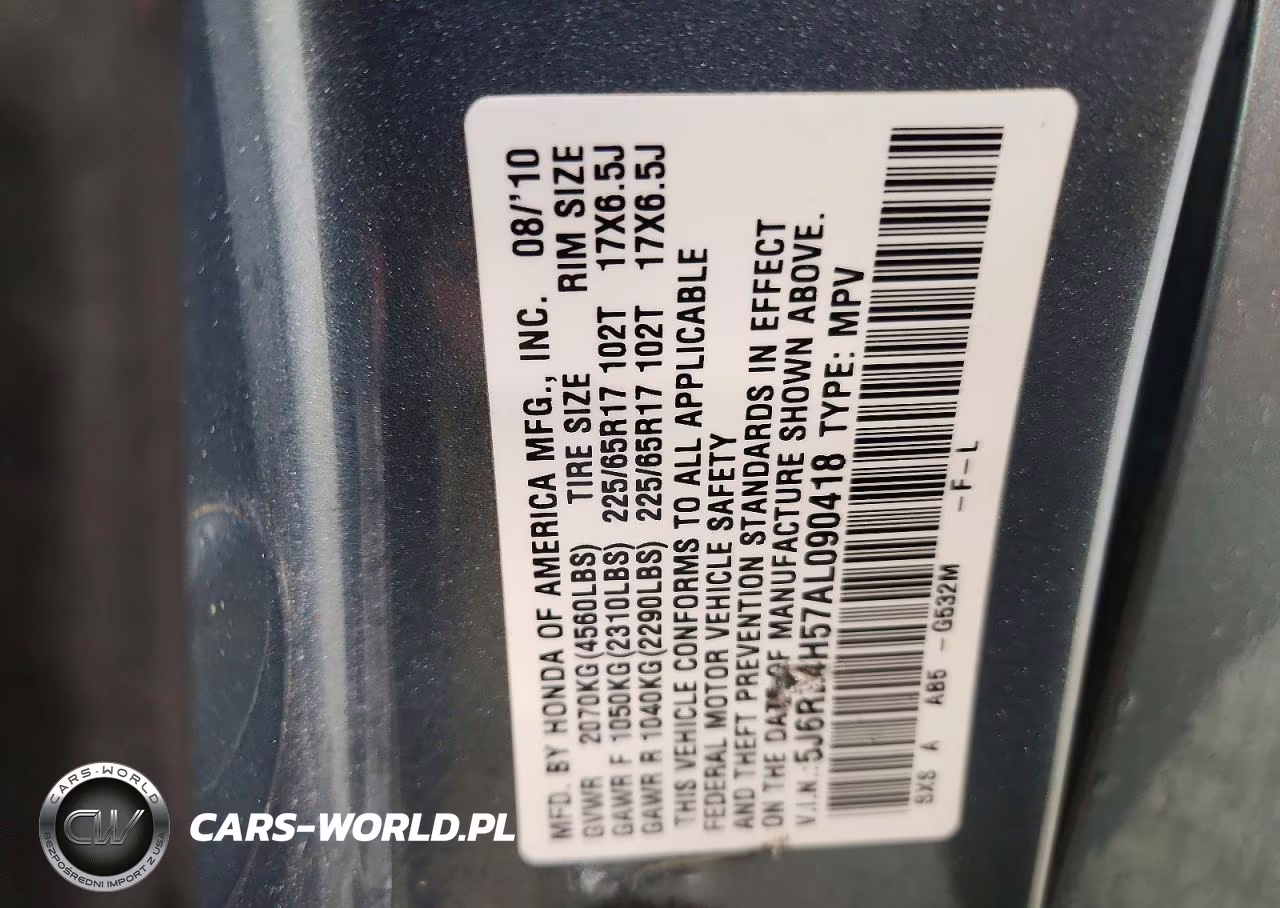 2010 Honda Cr-V Ex VIN:5J6RE4H57AL090418 - 12