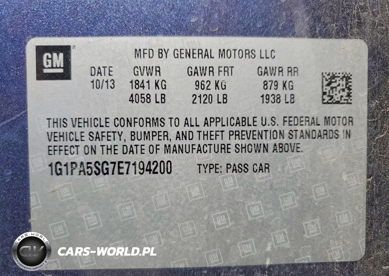 2014 Chevrolet Cruze Ls VIN:1G1PA5SG7E7194200 - 13