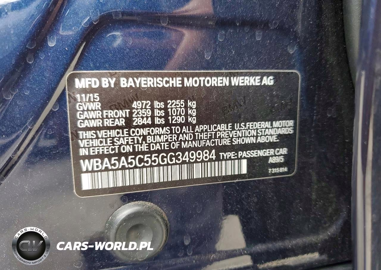 2016 BMW 528 I VIN:WBA5A5C55GG349984 - 12