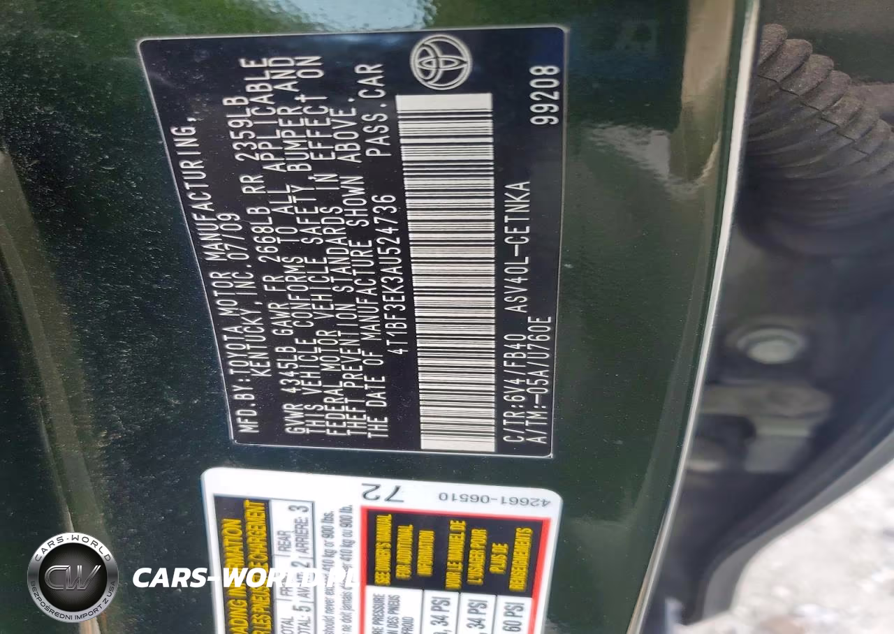 2010 Toyota Camry Le VIN:4T1BF3EK3AU524736 - 12