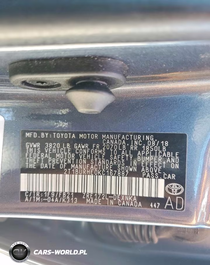 2019 Toyota Corolla Le VIN:2T1BURHE0KC167887 - 13