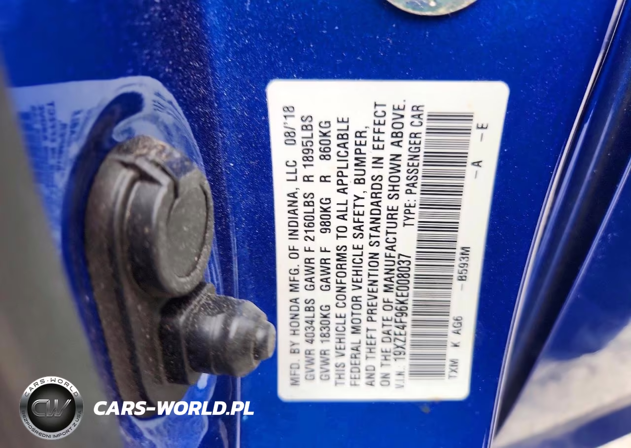 2019 Honda Insight Touring VIN:19XZE4F96KE008037 - 12
