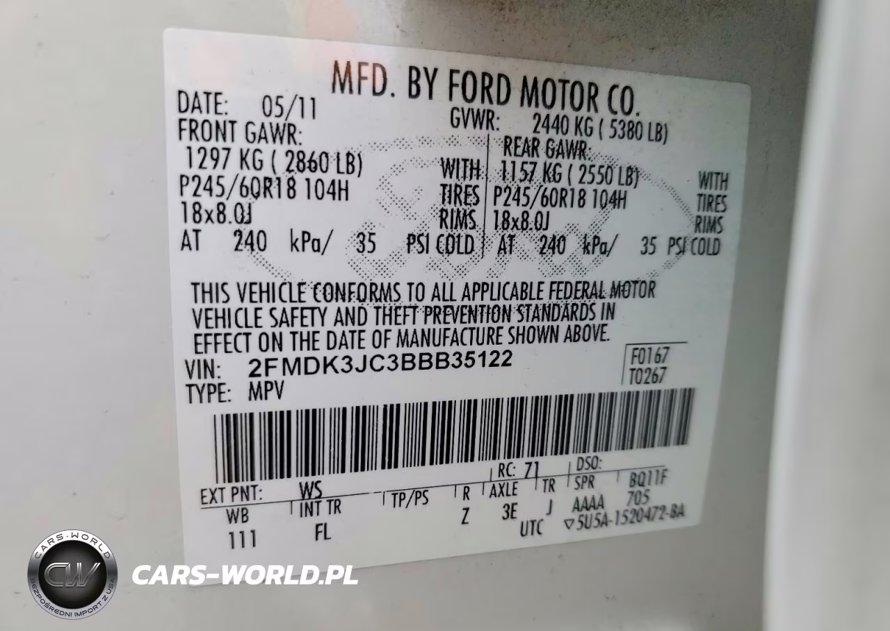 2011 Ford Edge Sel VIN:2FMDK3JC3BBB35122 - 12