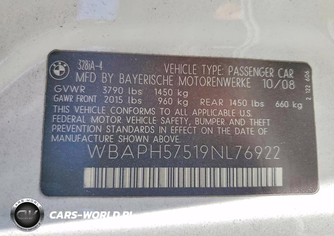 2009 BMW 328 I Sulev VIN:WBAPH57519NL76922 - 12