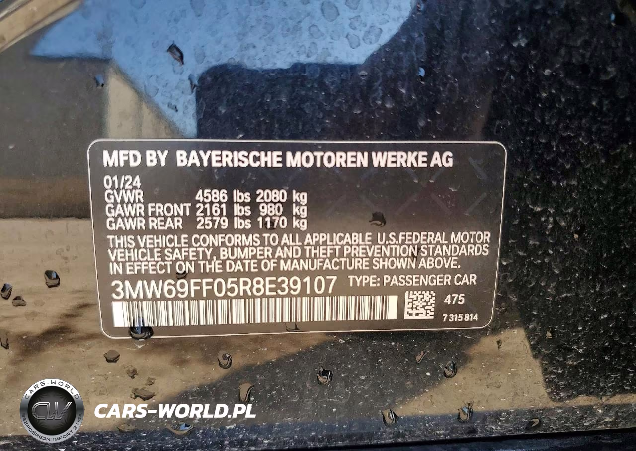2024 BMW 330I VIN:3MW69FF05R8E39107 - 12
