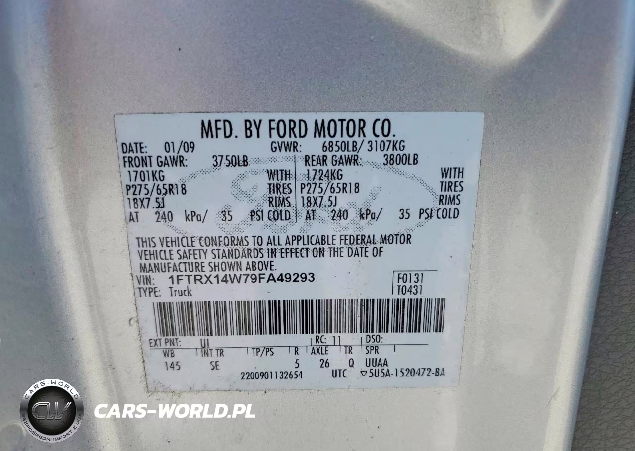 2009 Ford F150 Super Cab VIN:1FTRX14W79FA49293 - 12