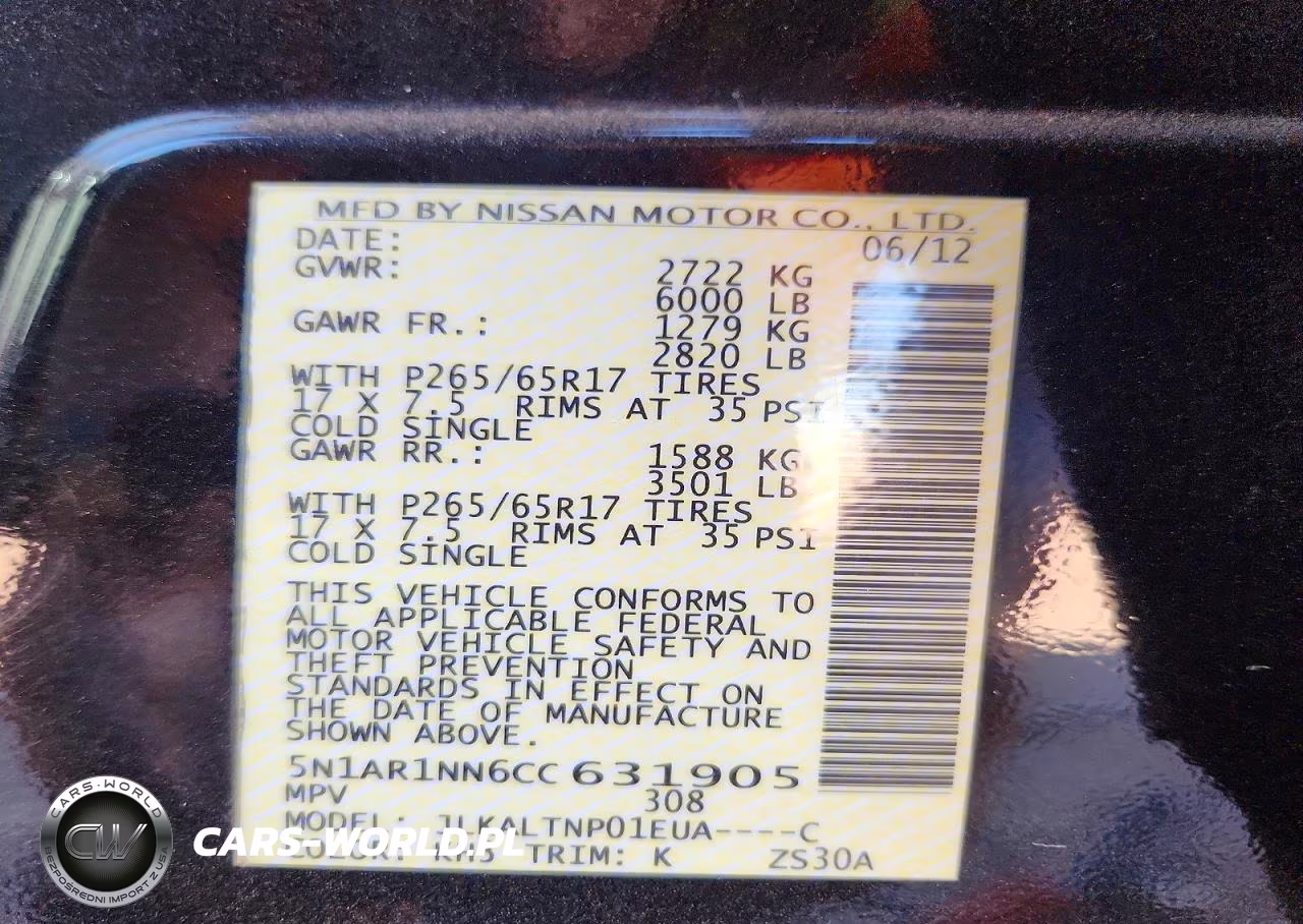 2012 Nissan Pathfinder S VIN:5N1AR1NN6CC631905 - 13