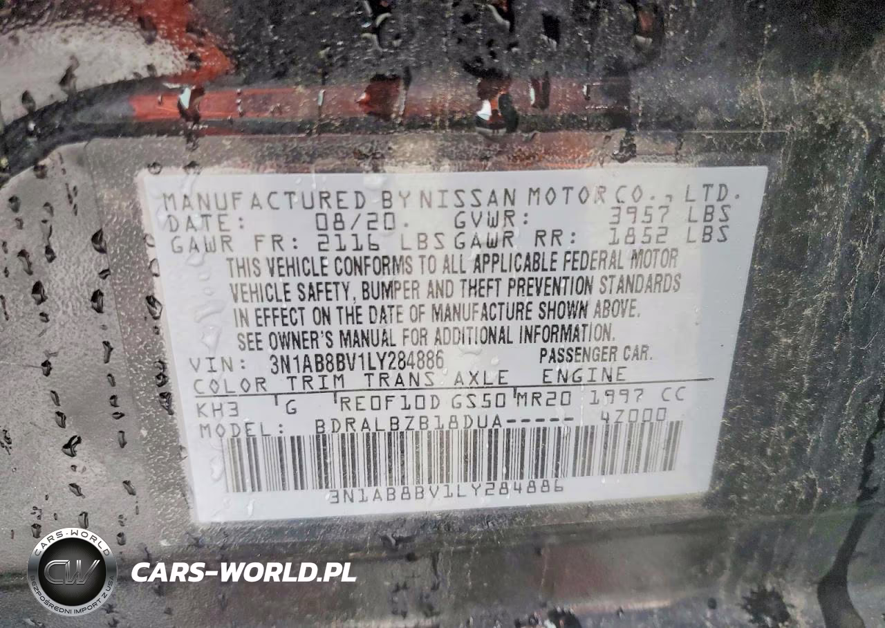 2020 Nissan Sentra S VIN:3N1AB8BV1LY284886 - 12