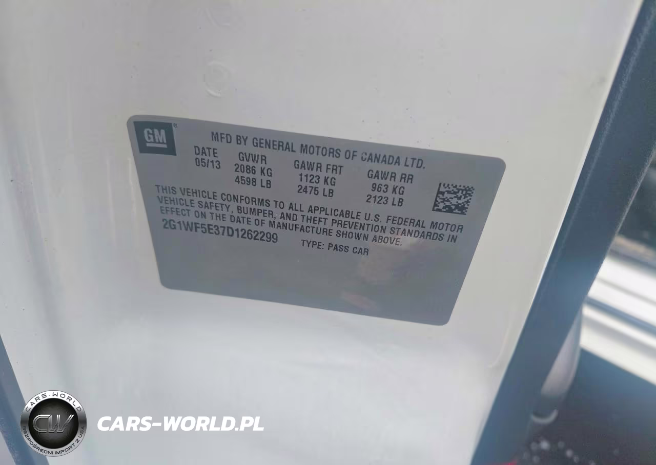 2013 Chevrolet Impala Ls Fleet VIN:2G1WF5E37D1262299 - 10