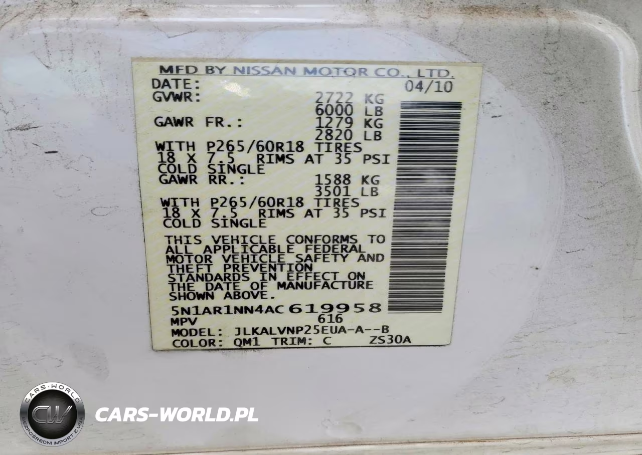 2010 Nissan Pathfinder S Fe+ VIN:5N1AR1NN4AC619958 - 13