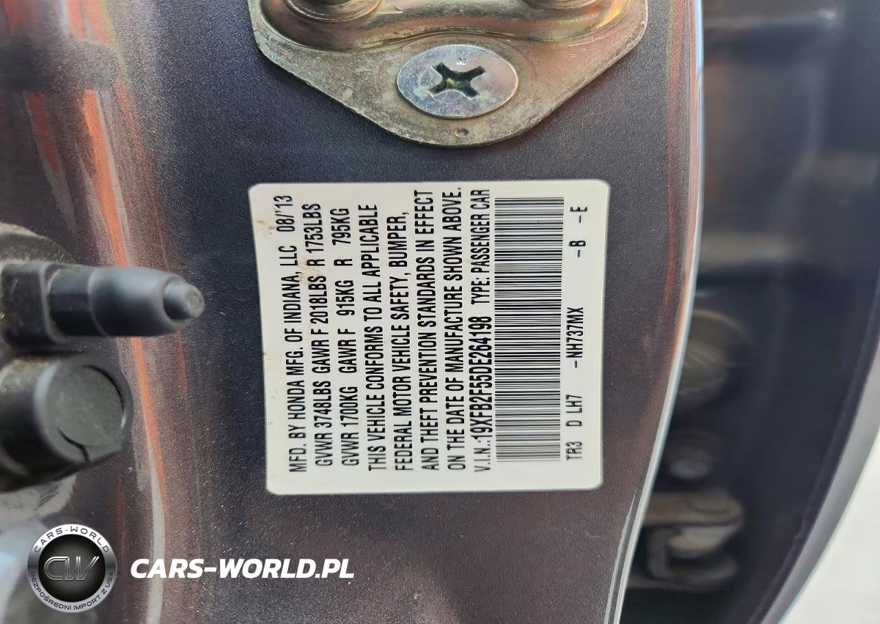 2013 Honda Civic Lx VIN:19XFB2F55DE264198 - 13