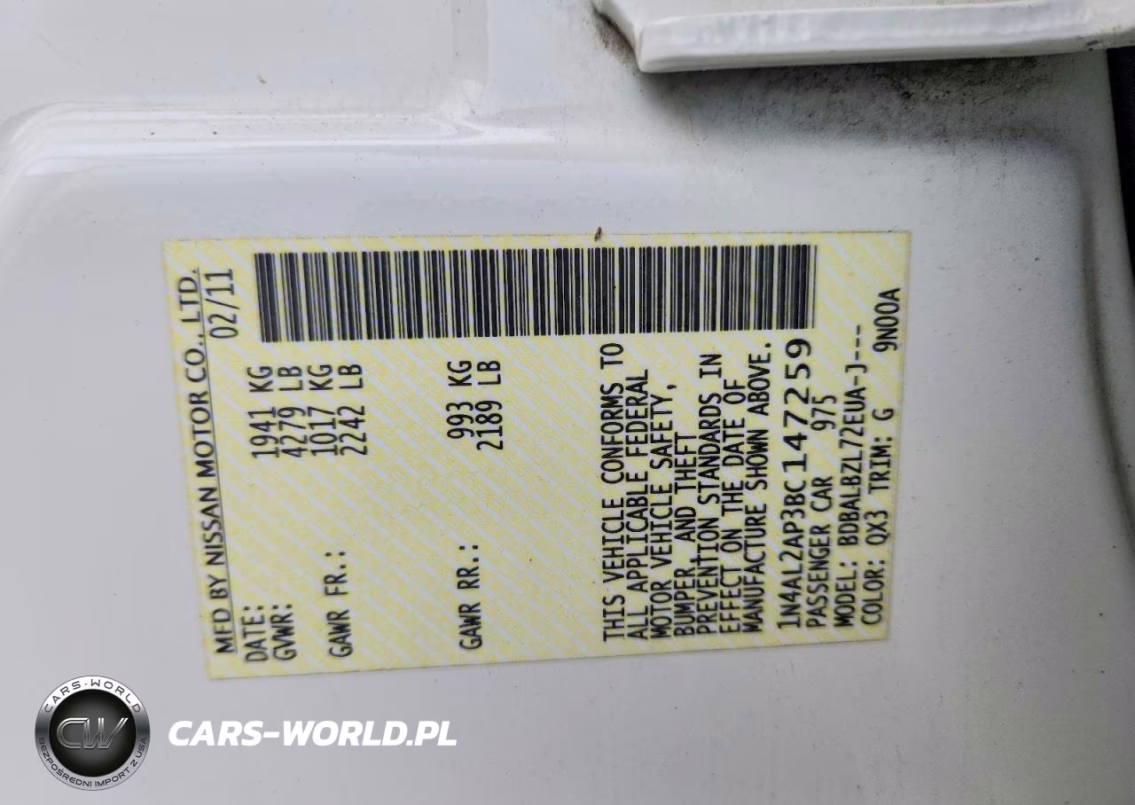 2011 Nissan Altima 2.5 VIN:1N4AL2AP3BC147259 - 12