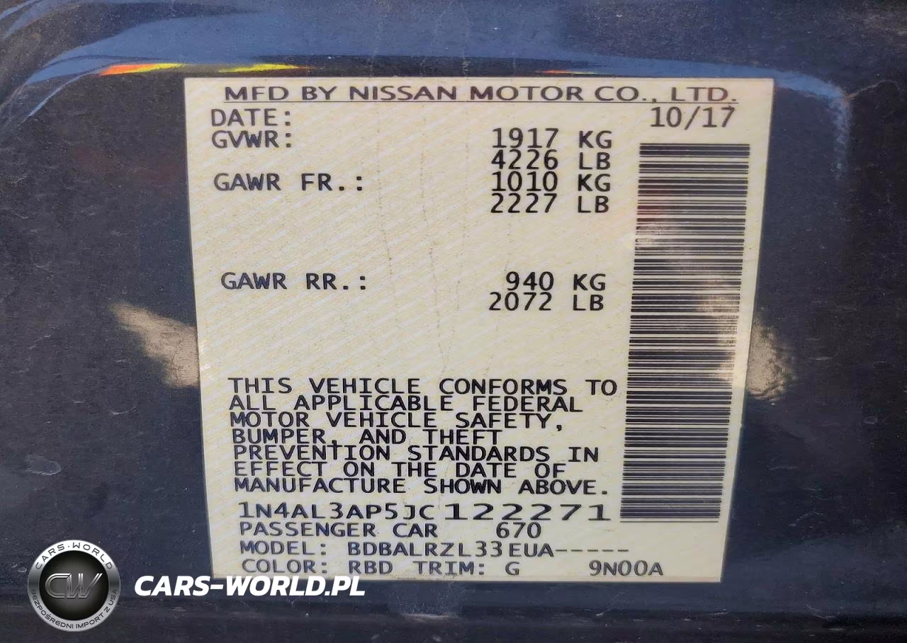 2018 Nissan Altima 2.5 Sl VIN:1N4AL3AP5JC122271 - 13