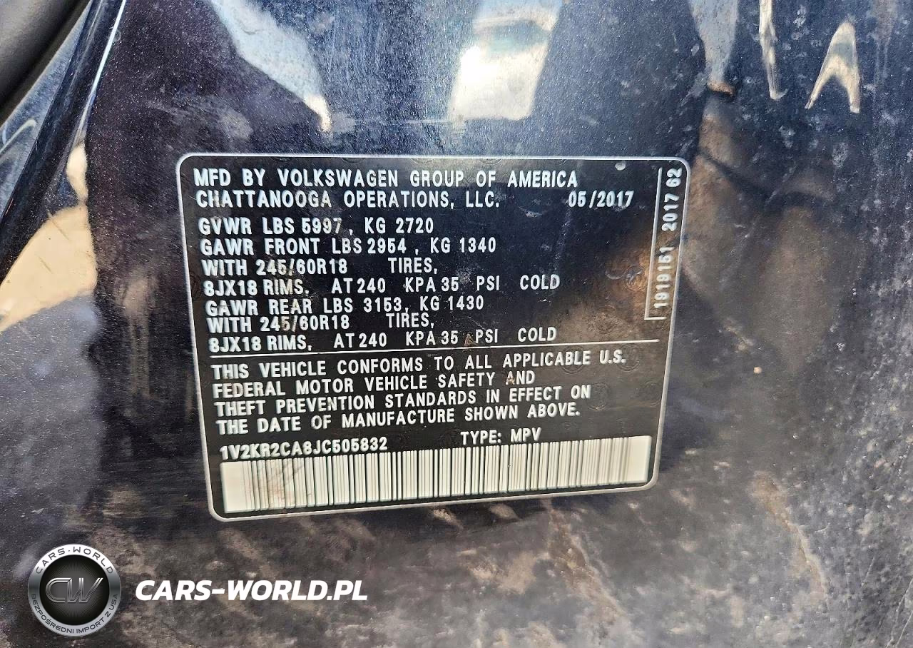 2018 Volkswagen Atlas Se VIN:1V2KR2CA8JC505832 - 13