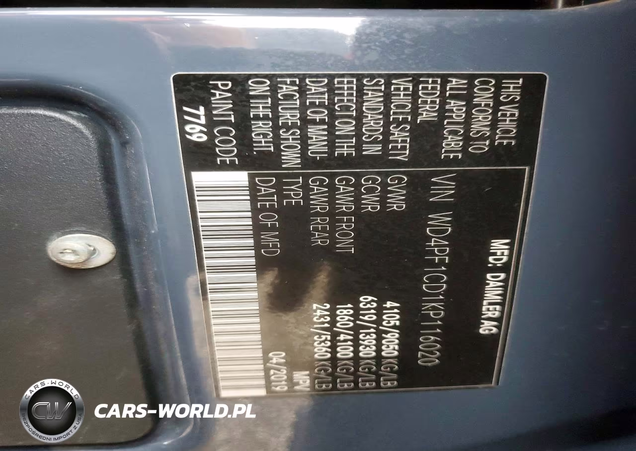 2019 Mercedes-Benz Sprinter 2500 VIN:WD4PF1CD1KP116020 - 13