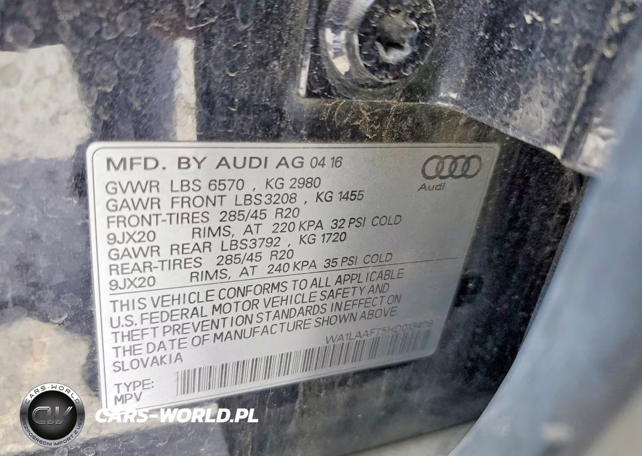 2017 Audi Q7 Premium Plus VIN:WA1LAAF75HD013409 - 13