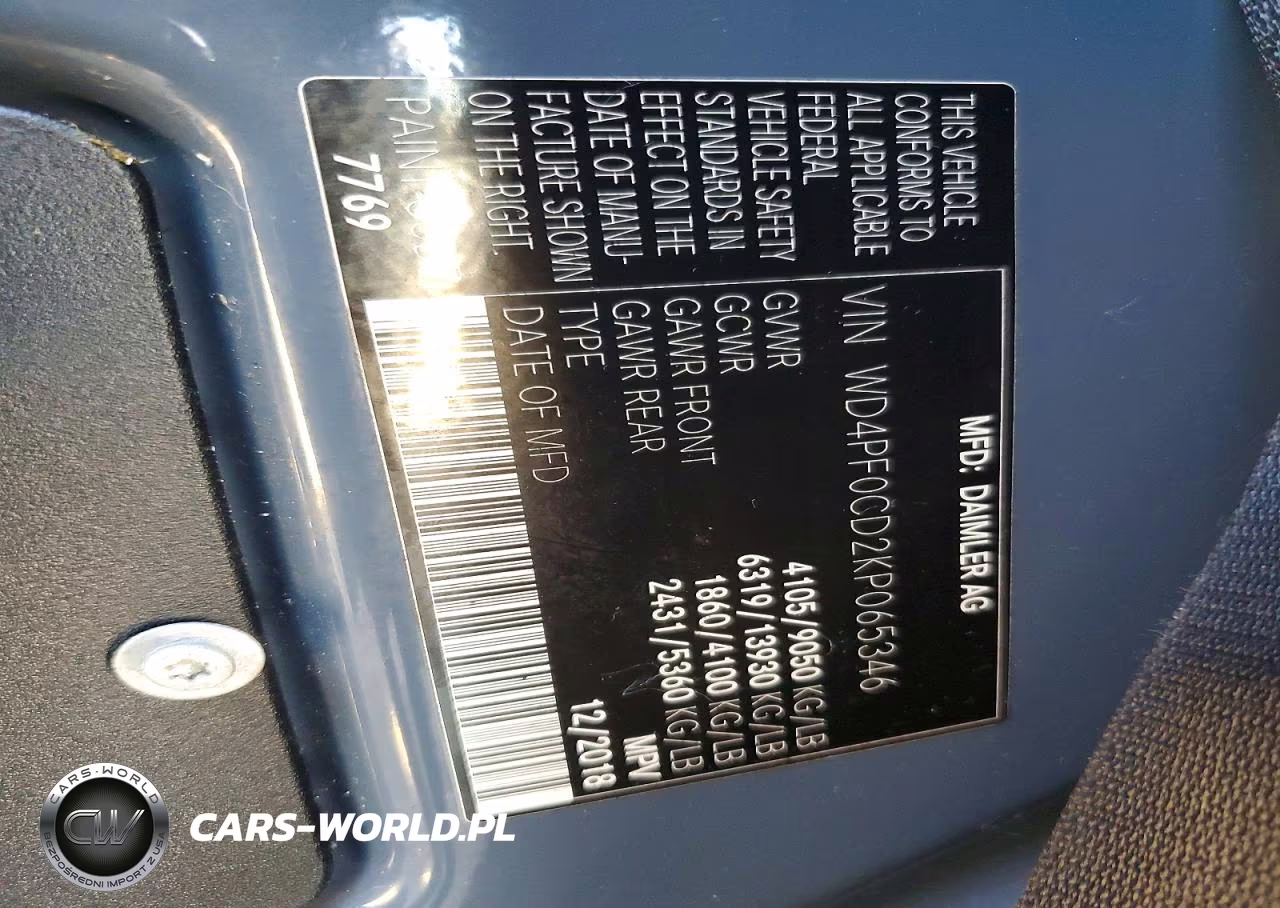 2019 Mercedes Benz Sprinter 2500-3500 Delivery Van VIN:WD4PF0CD2KP065346 - 13