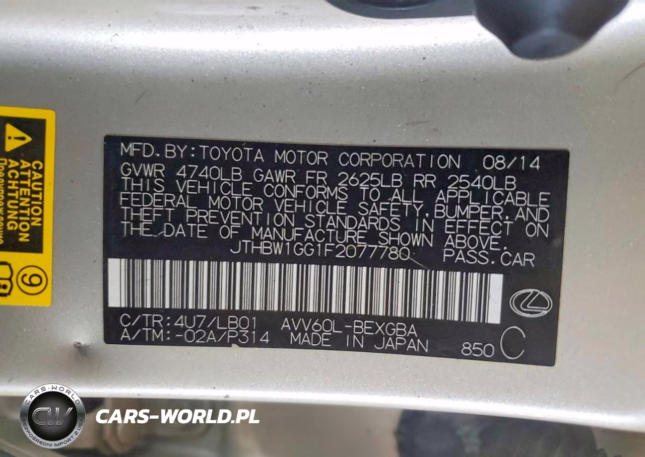 2015 Lexus Es 300H VIN:JTHBW1GG1F2077780 - 12