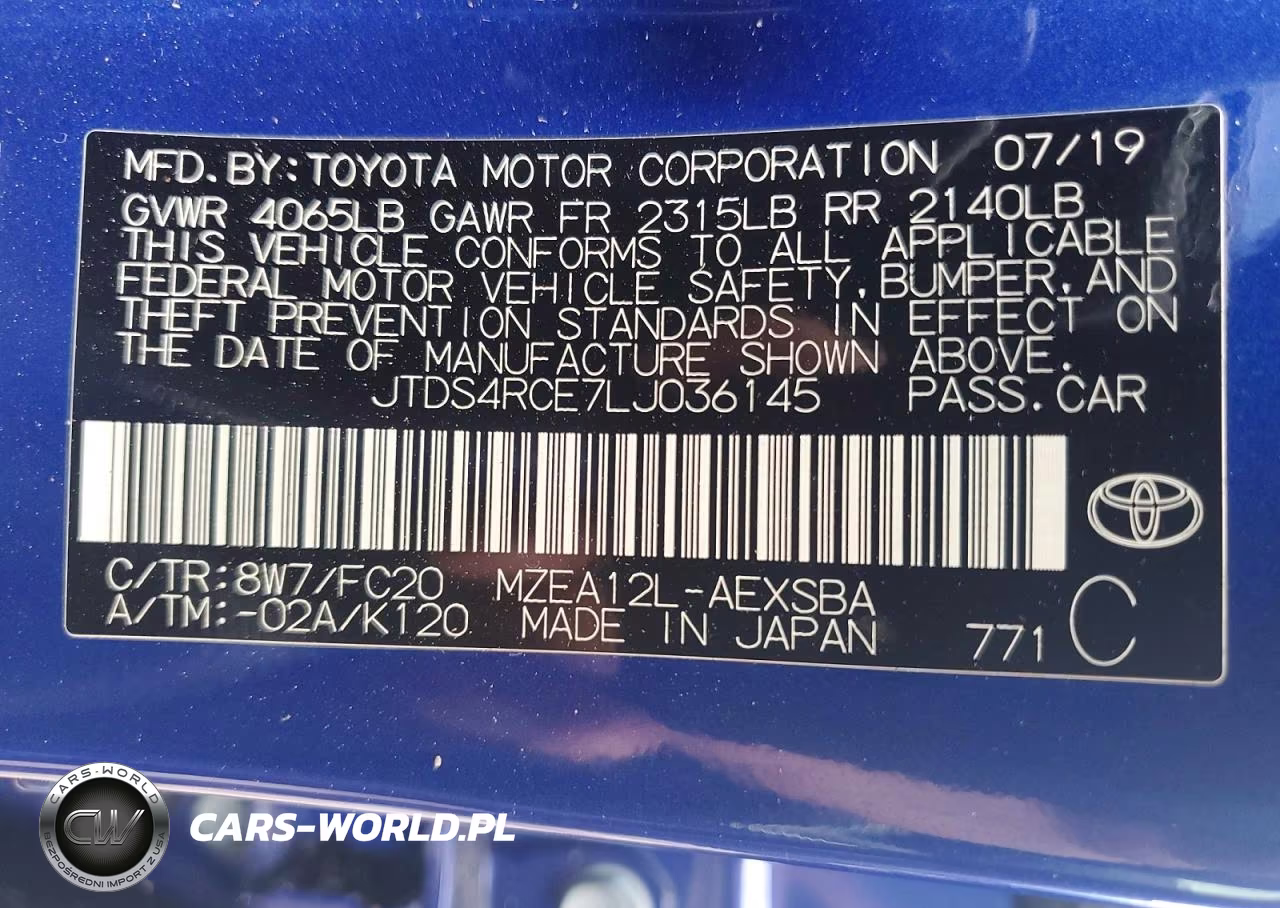 2020 Toyota Corolla Se VIN:JTDS4RCE7LJ036145 - 12