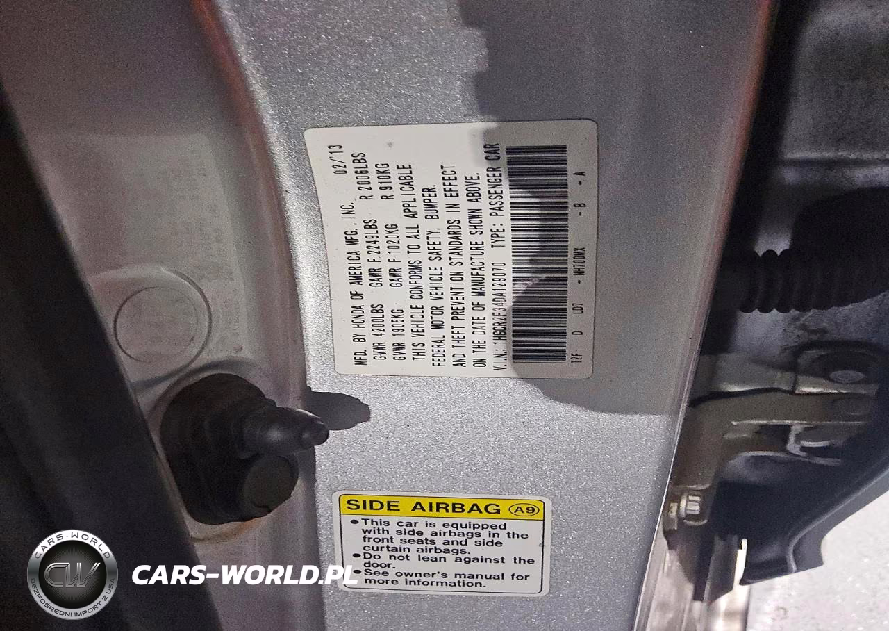 2013 Honda Accord Lx VIN:1HGCR2F34DA129070 - 12
