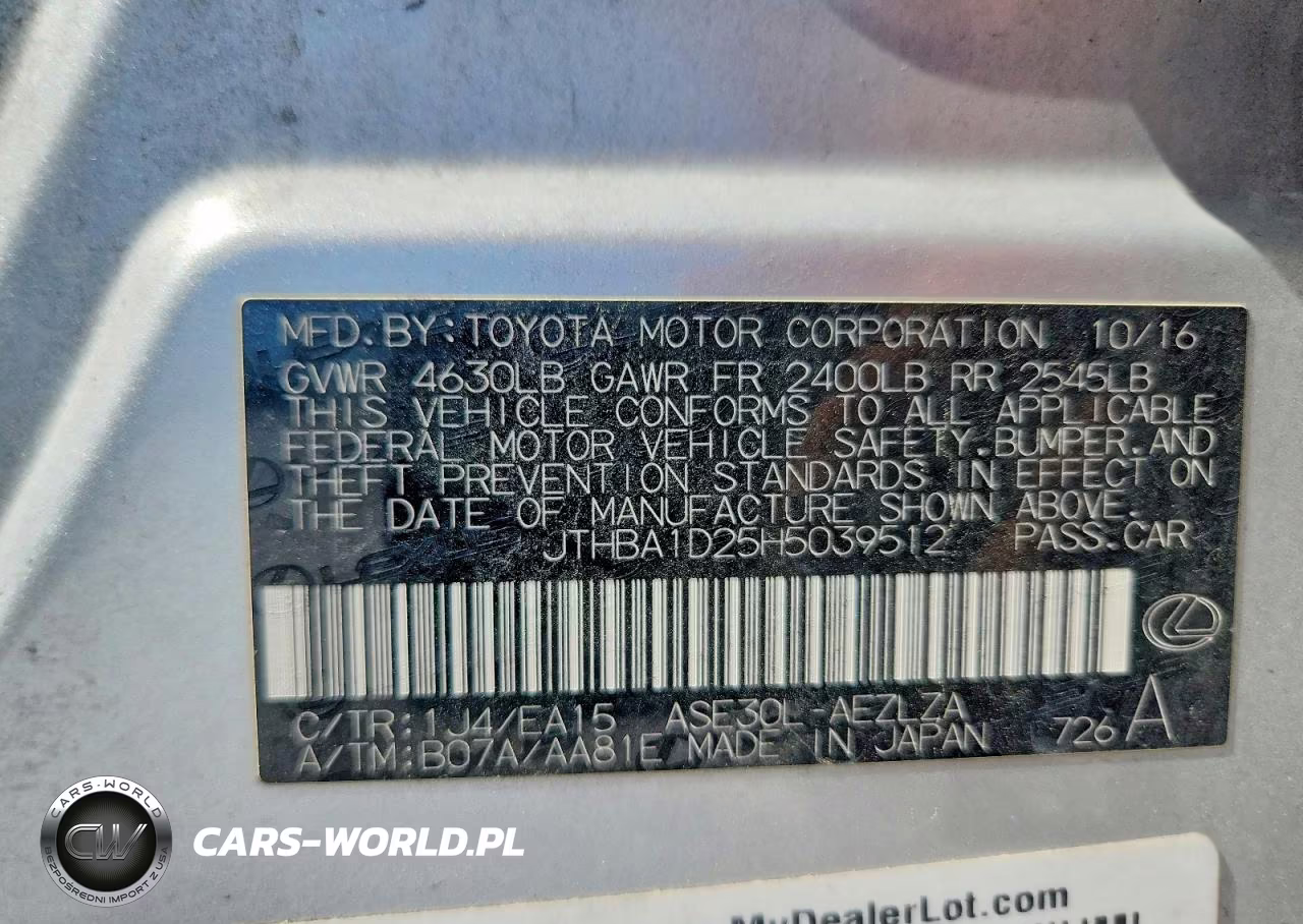 2017 Lexus Is 200T VIN:JTHBA1D25H5039512 - 13