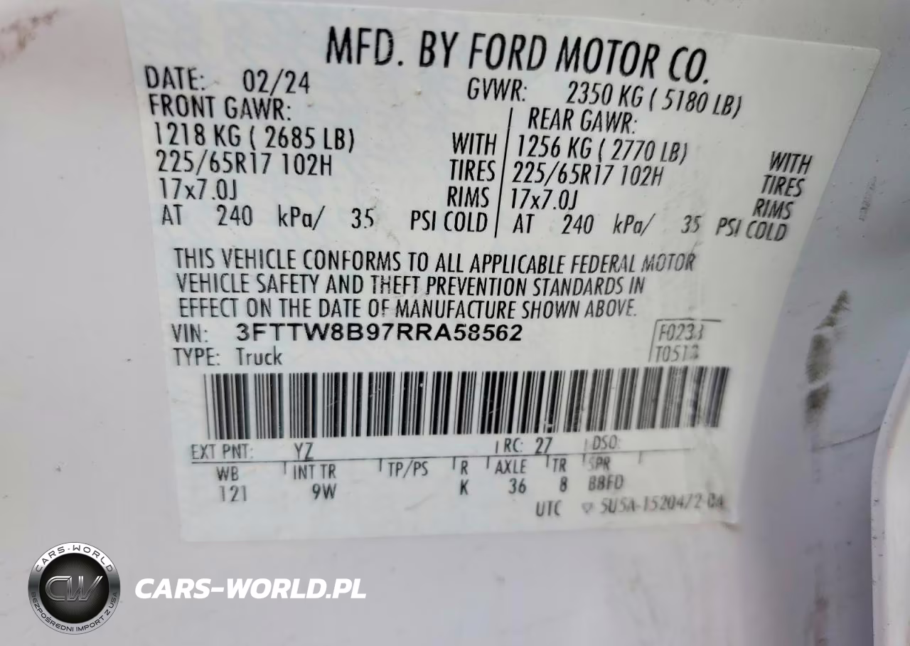 2024 Ford Maverick Xl VIN:3FTTW8B97RRA58562 - 12