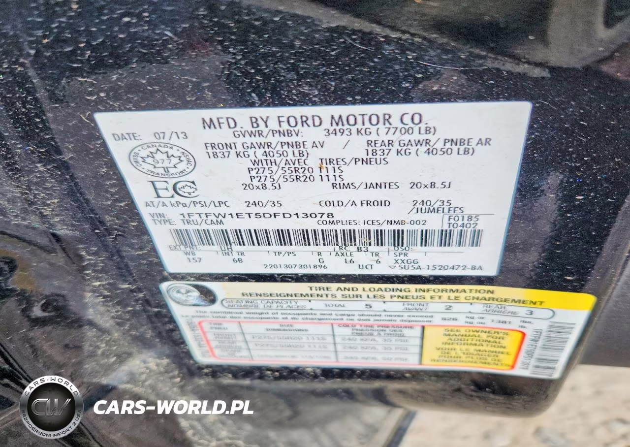 2013 Ford F150 Supercrew VIN:1FTFW1ET5DFD13078 - 12