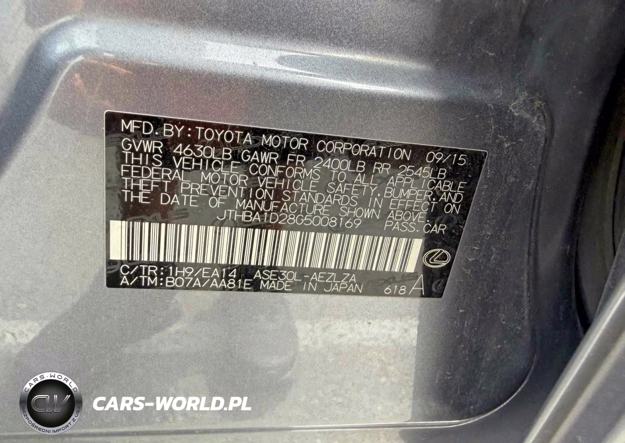 2016 Lexus Is 200T VIN:JTHBA1D28G5008169 - 10