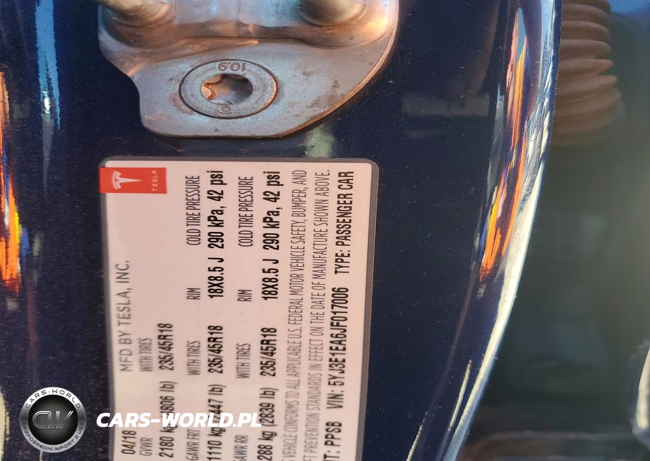 2018 Tesla Model 3 VIN:5YJ3E1EA6JF017006 - 12