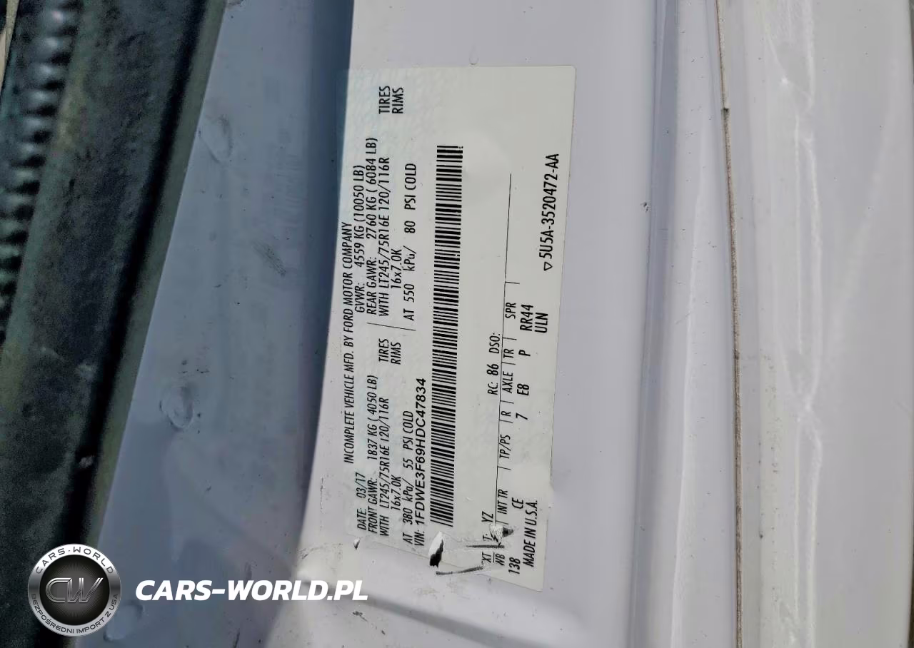 2017 Ford Econoline E350 Super Duty Cutaway Van VIN:1FDWE3F69HDC47834 - 12