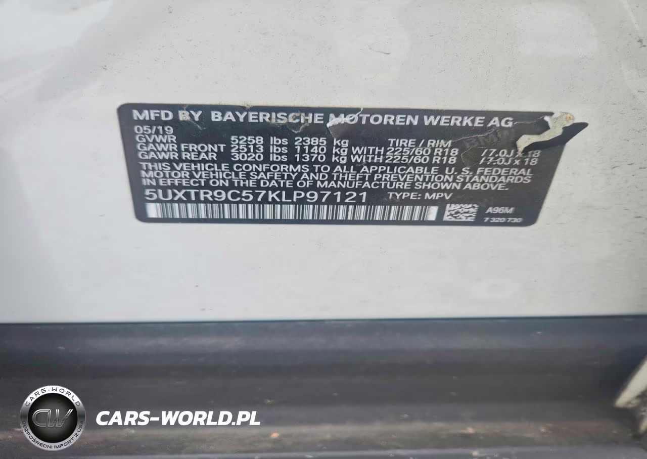 2019 BMW X3 xDrive30I VIN:5UXTR9C57KLP97121 - 12