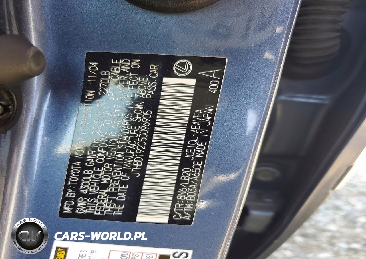 2005 Lexus Is 300 VIN:JTHBD192050096905 - 12