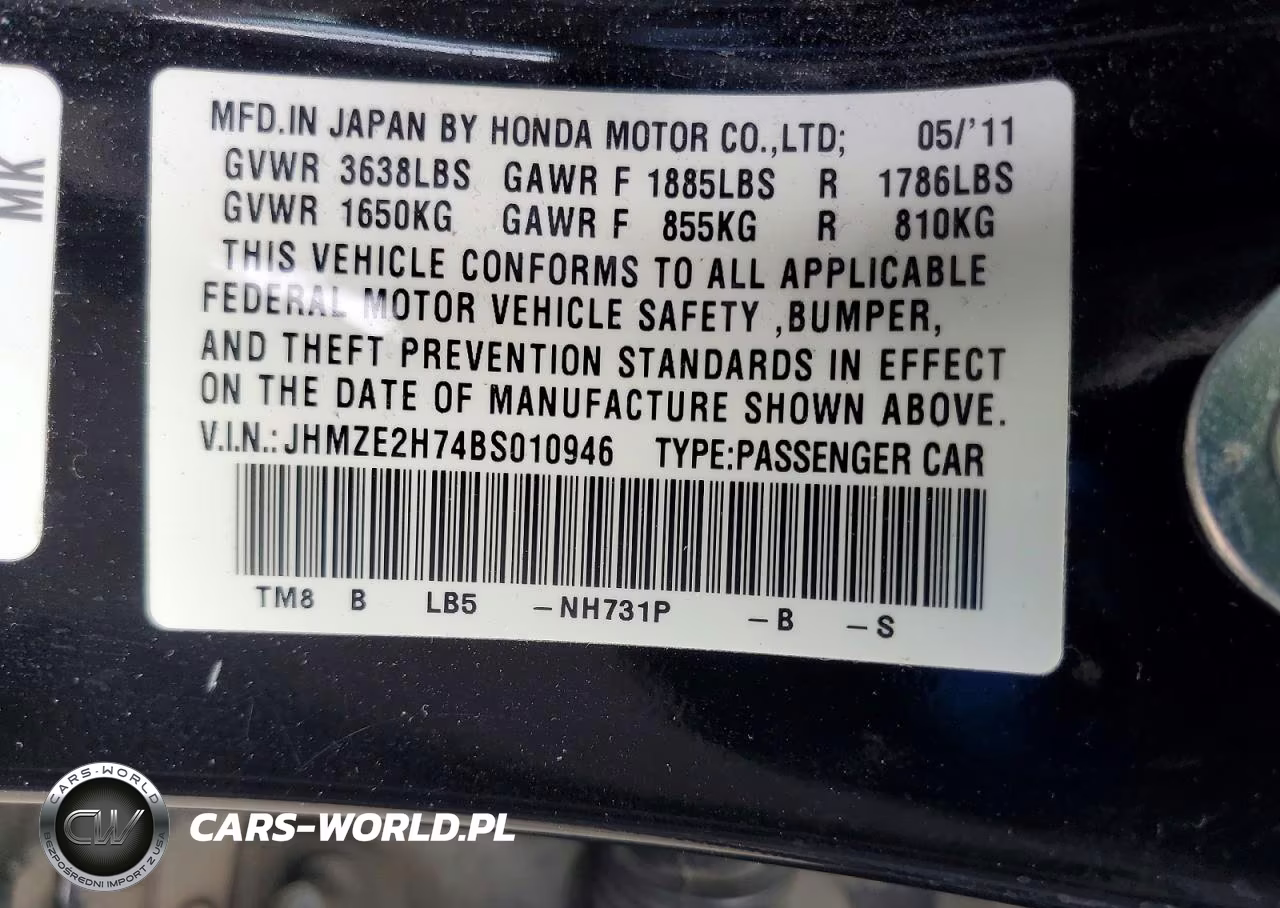 2011 Honda Insight Ex VIN:JHMZE2H74BS010946 - 12